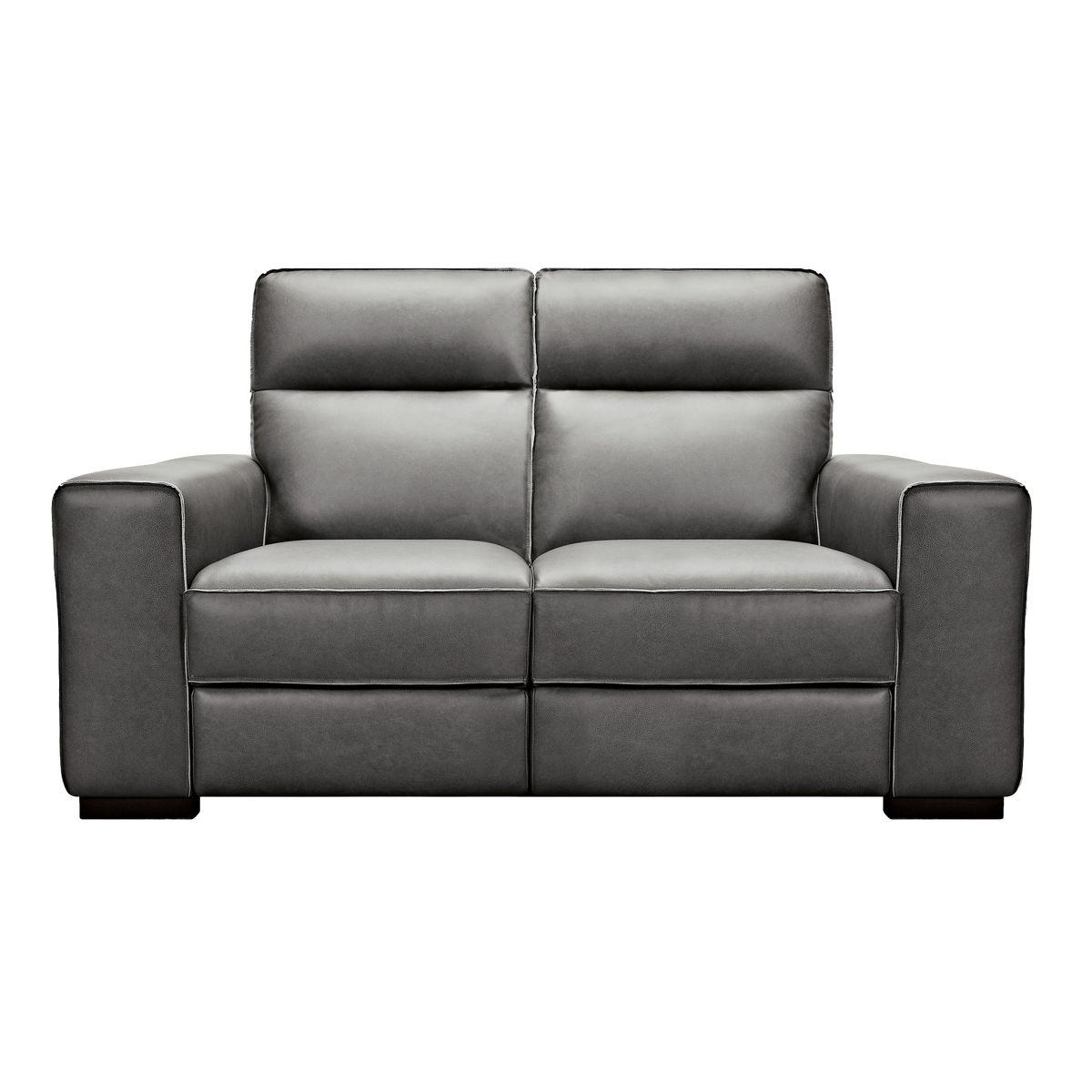 Baxlee 65&quot; Wide Upholstered Leather Loveseat, Gray