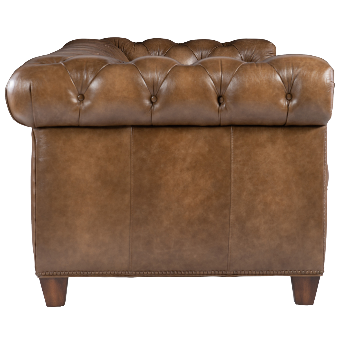 Caysie 94.5&quot; Wide Upholstered Leather Sofa, Brown