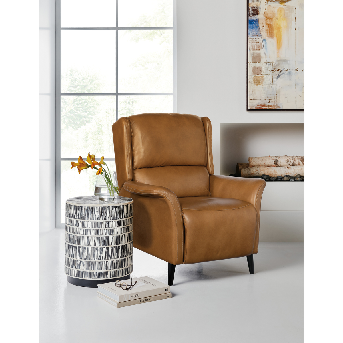 Diondre Power Recliner with Power Headrest, Leather