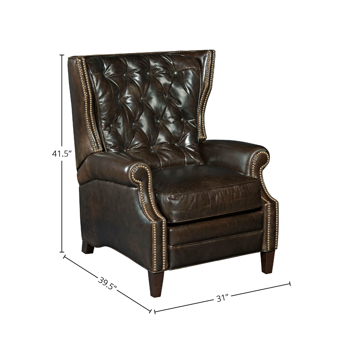 Hiba Recliner, Leather, Brown