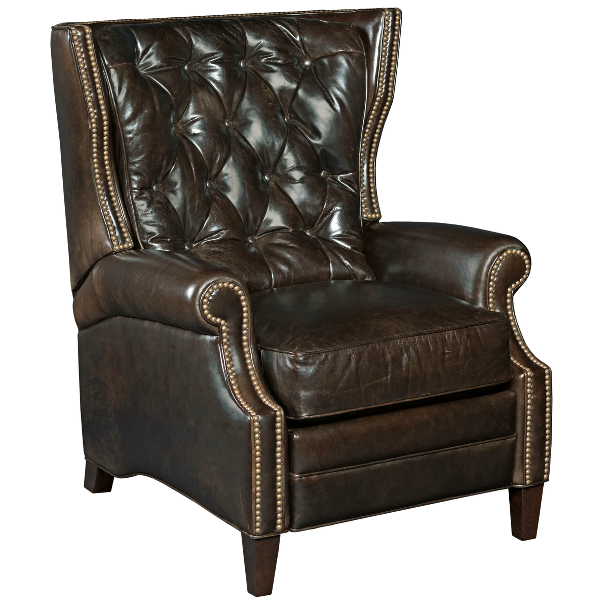 Hiba Recliner, Leather, Brown