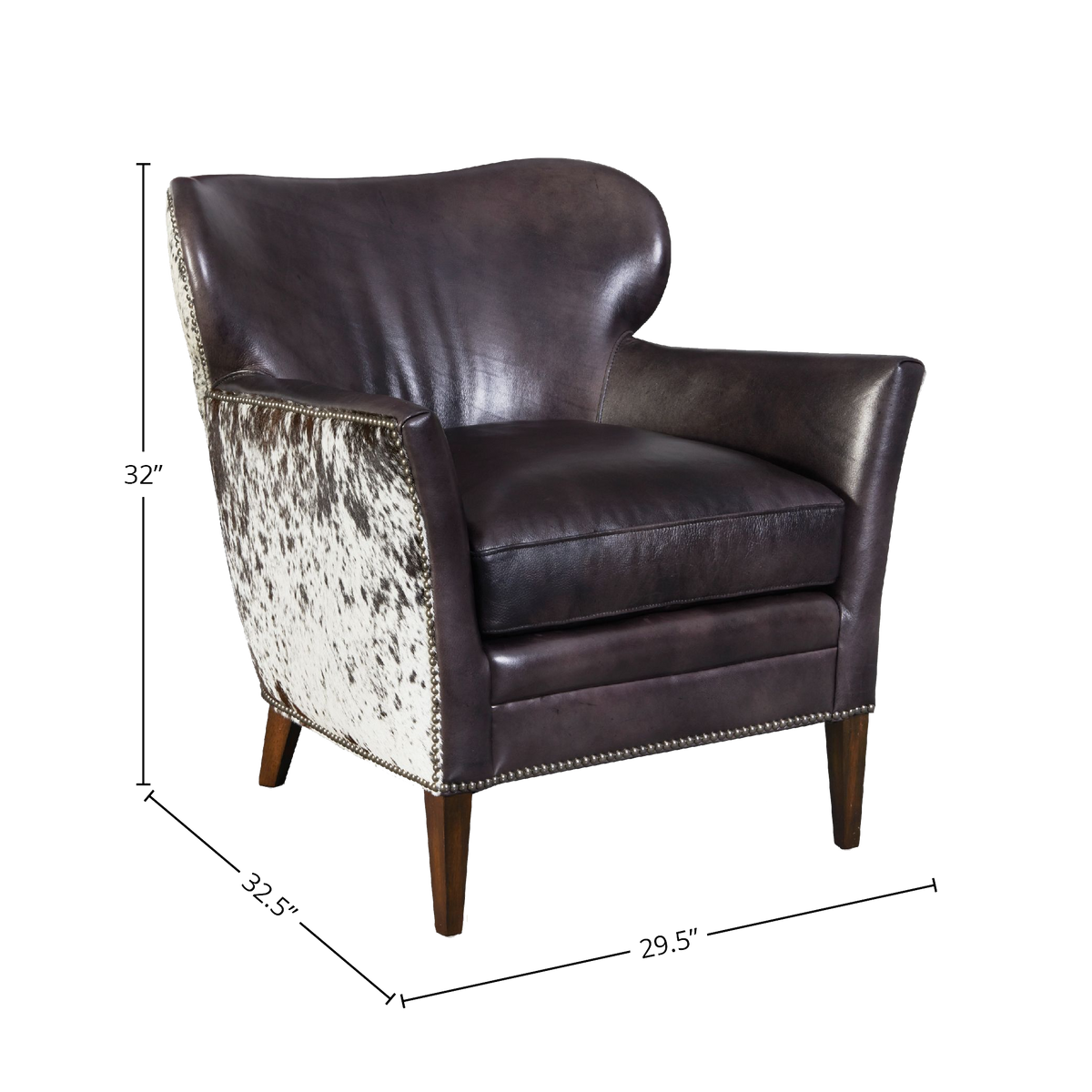 Kyson 29.5&quot; Wide Side Chair, Leather