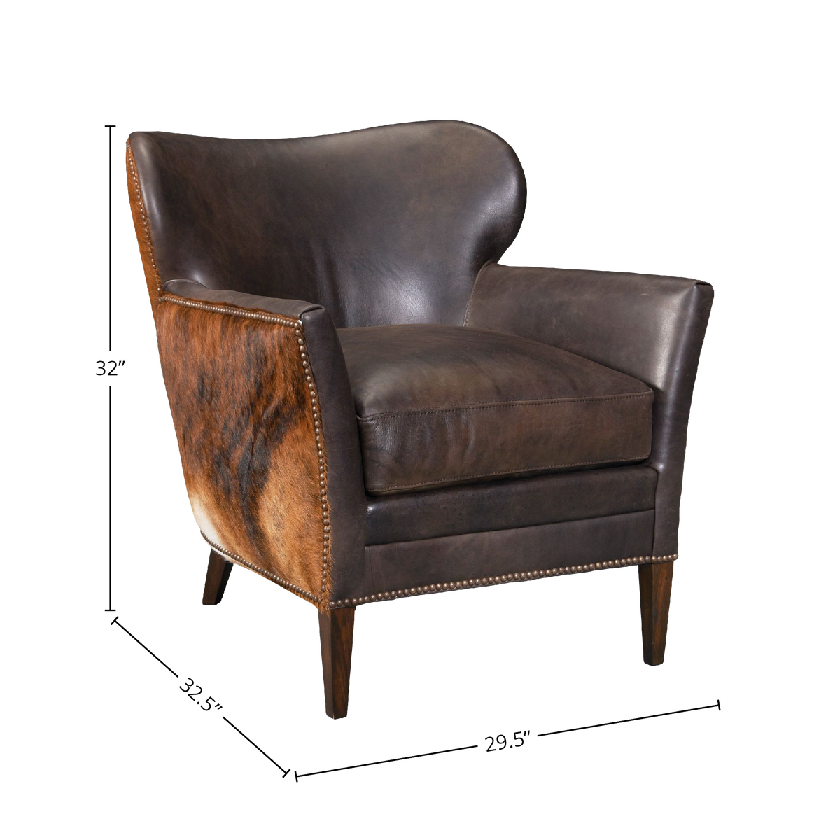 Kyson 29.5&quot; Wide Side Chair, Leather