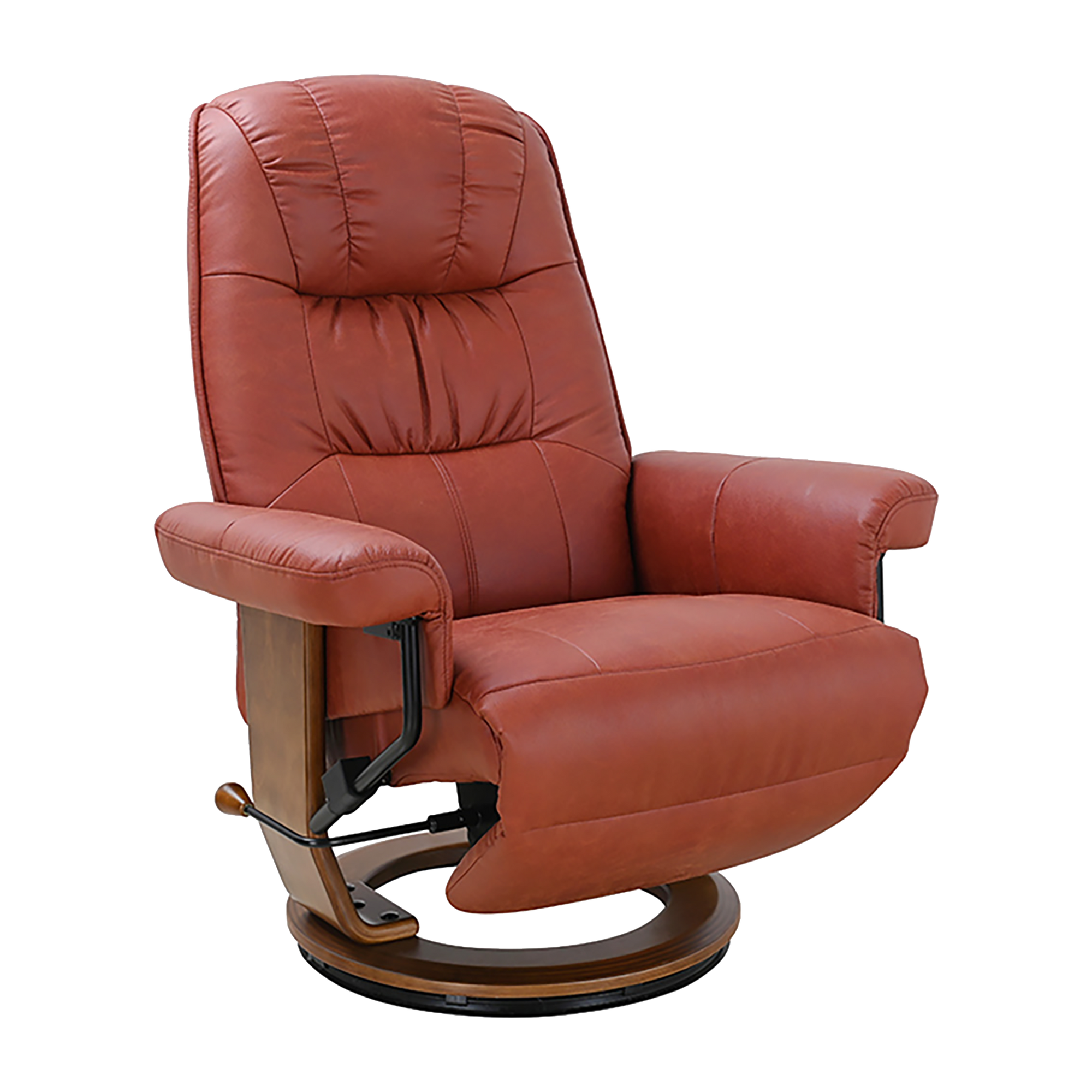 Manama Leather Swivel Recliner, Red