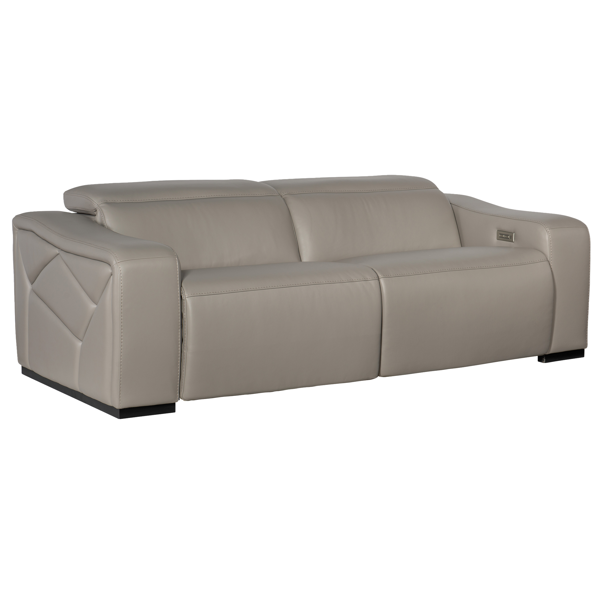 Otilla 89" Wide Upholstered Leather Sofa, Gray