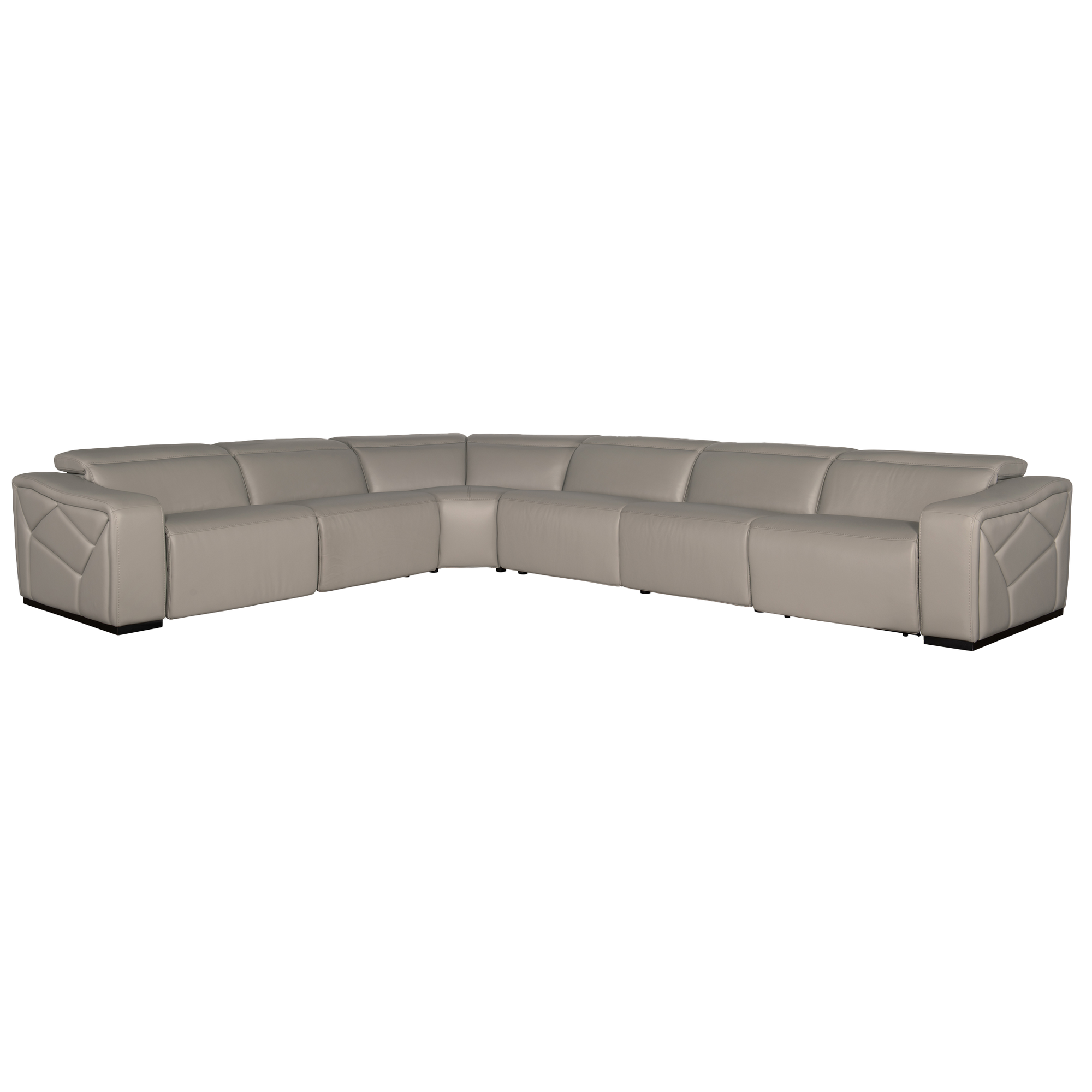 Otilla 6-Piece Leather Upholstered Sectional, Gray