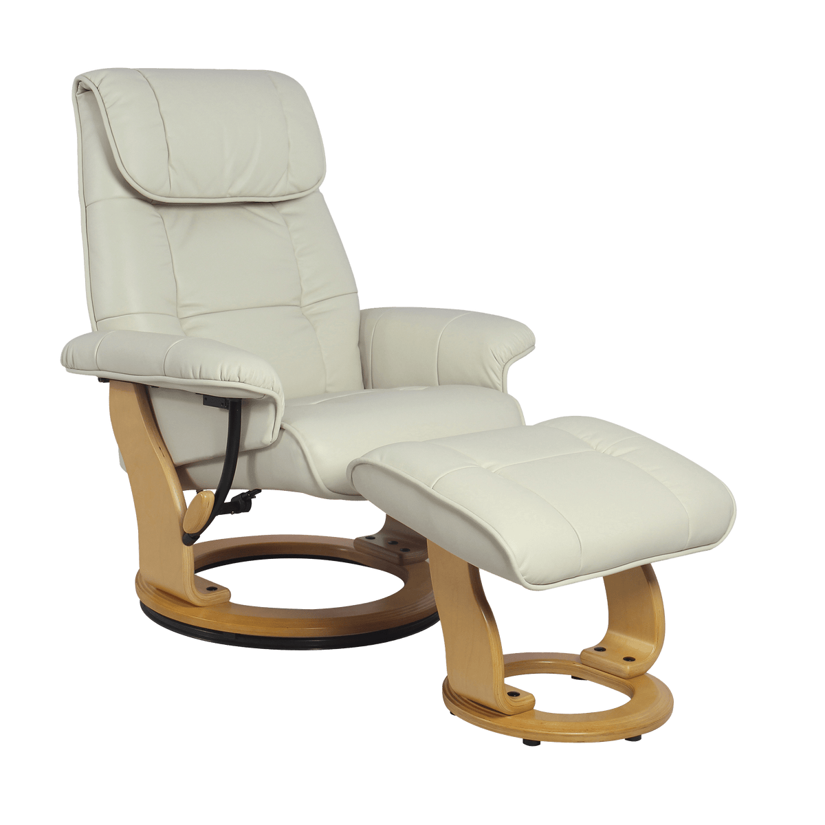 Muscat Leather Swivel Recliner with Matching Ottoman - Coja