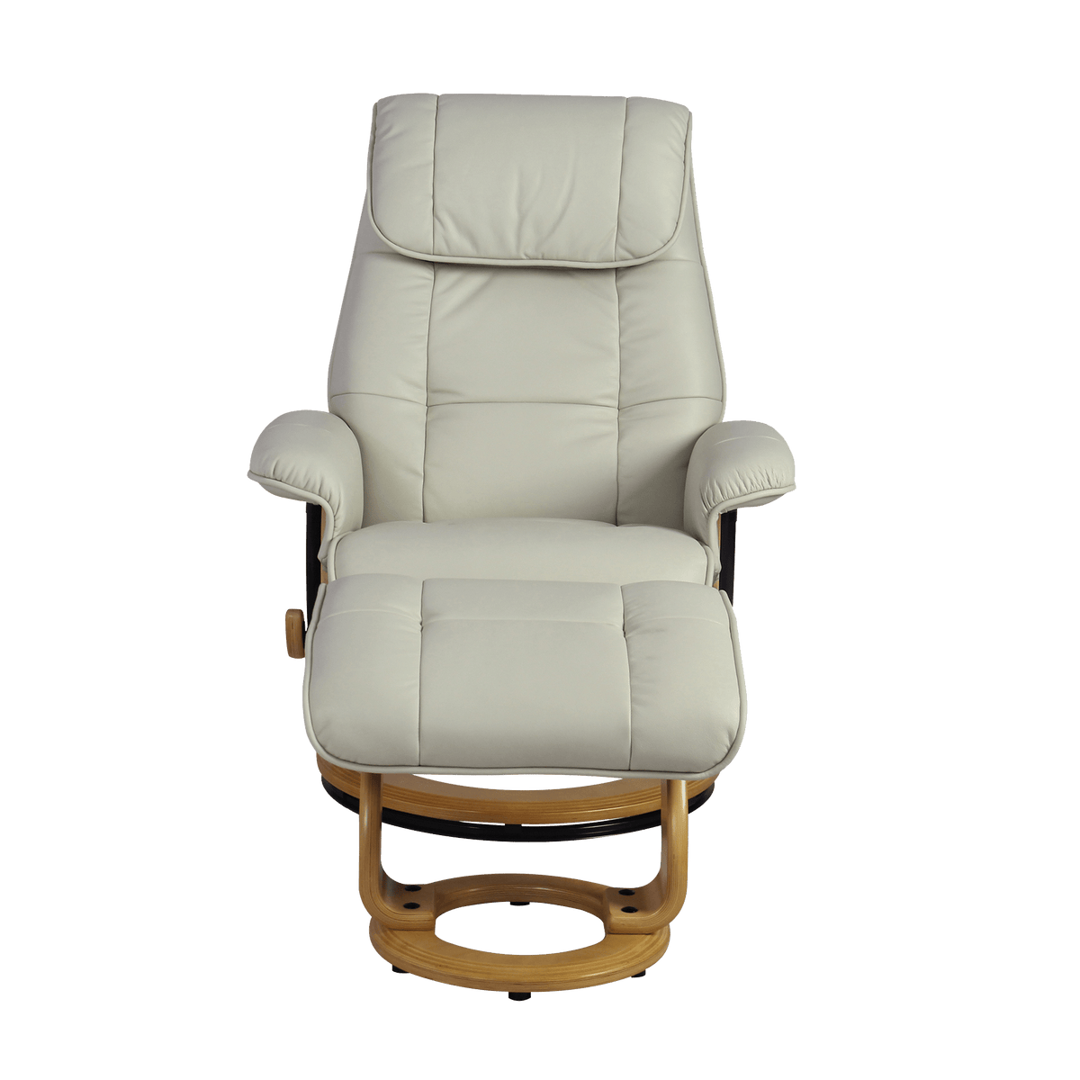 Muscat Leather Swivel Recliner with Matching Ottoman - Coja