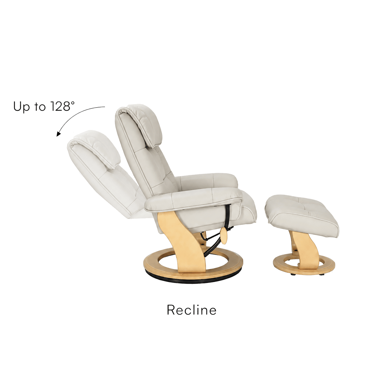 Muscat Leather Swivel Recliner with Matching Ottoman - Coja