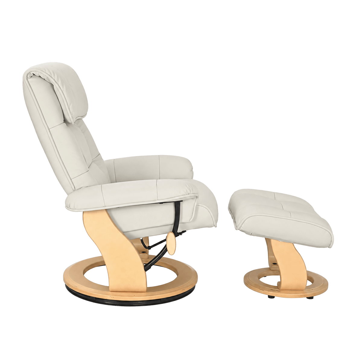 Muscat Leather Swivel Recliner with Matching Ottoman - Coja