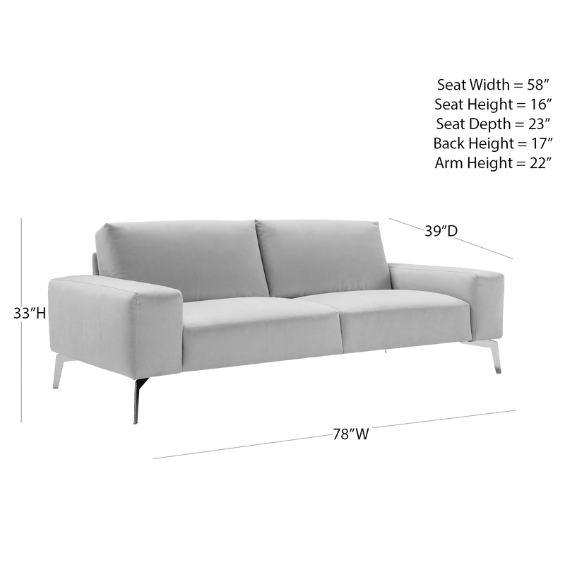 Abbraccio Italian Microfiber Loveseat – Light Gray - Coja