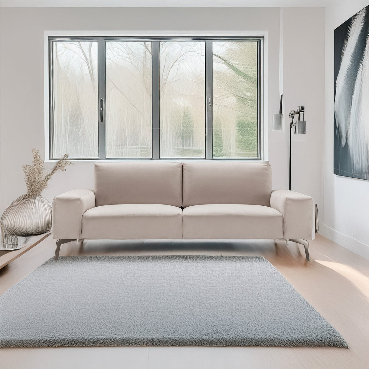 Abbraccio Italian Microfiber Sofa – Light Gray - Coja
