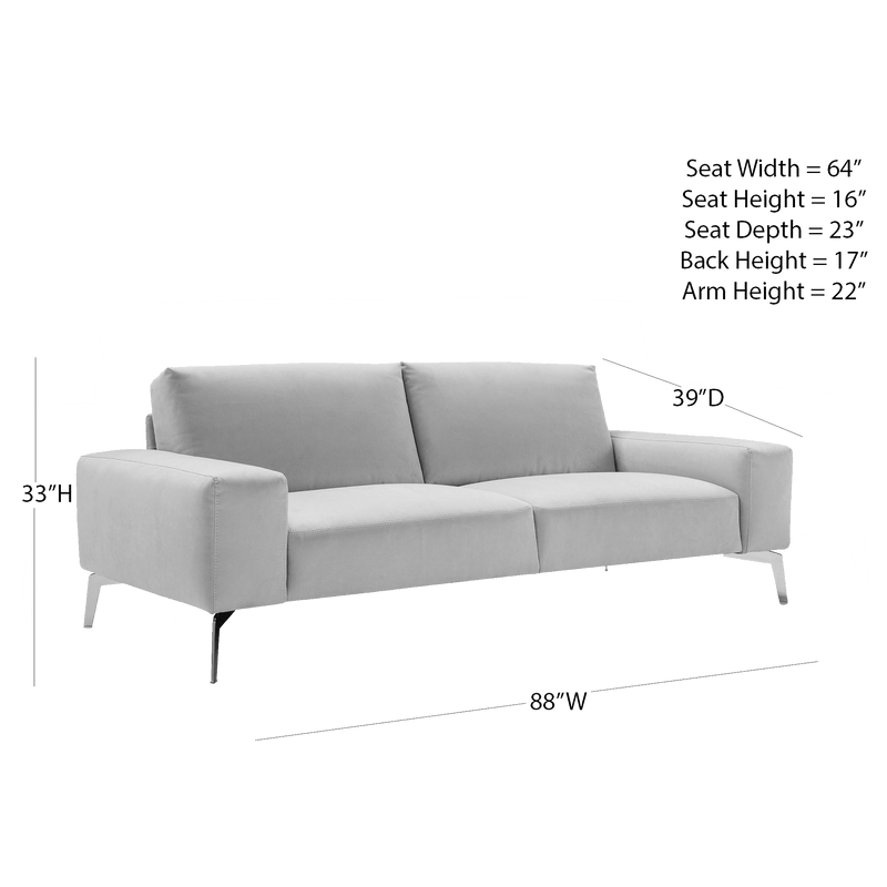 Abbraccio Italian Microfiber Sofa – Light Gray - Coja