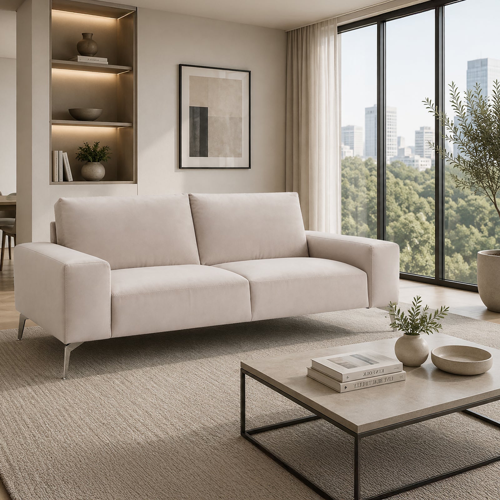 Abbraccio Italian Microfiber Sofa – Light Gray - Coja