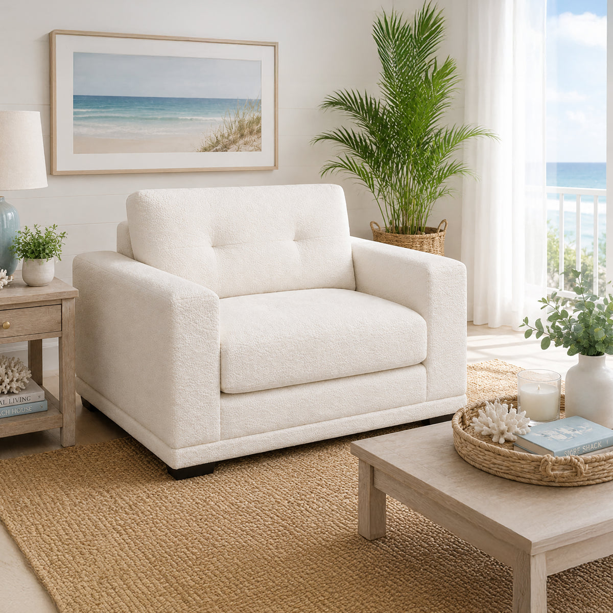 Adali Fabric Chair, Cream