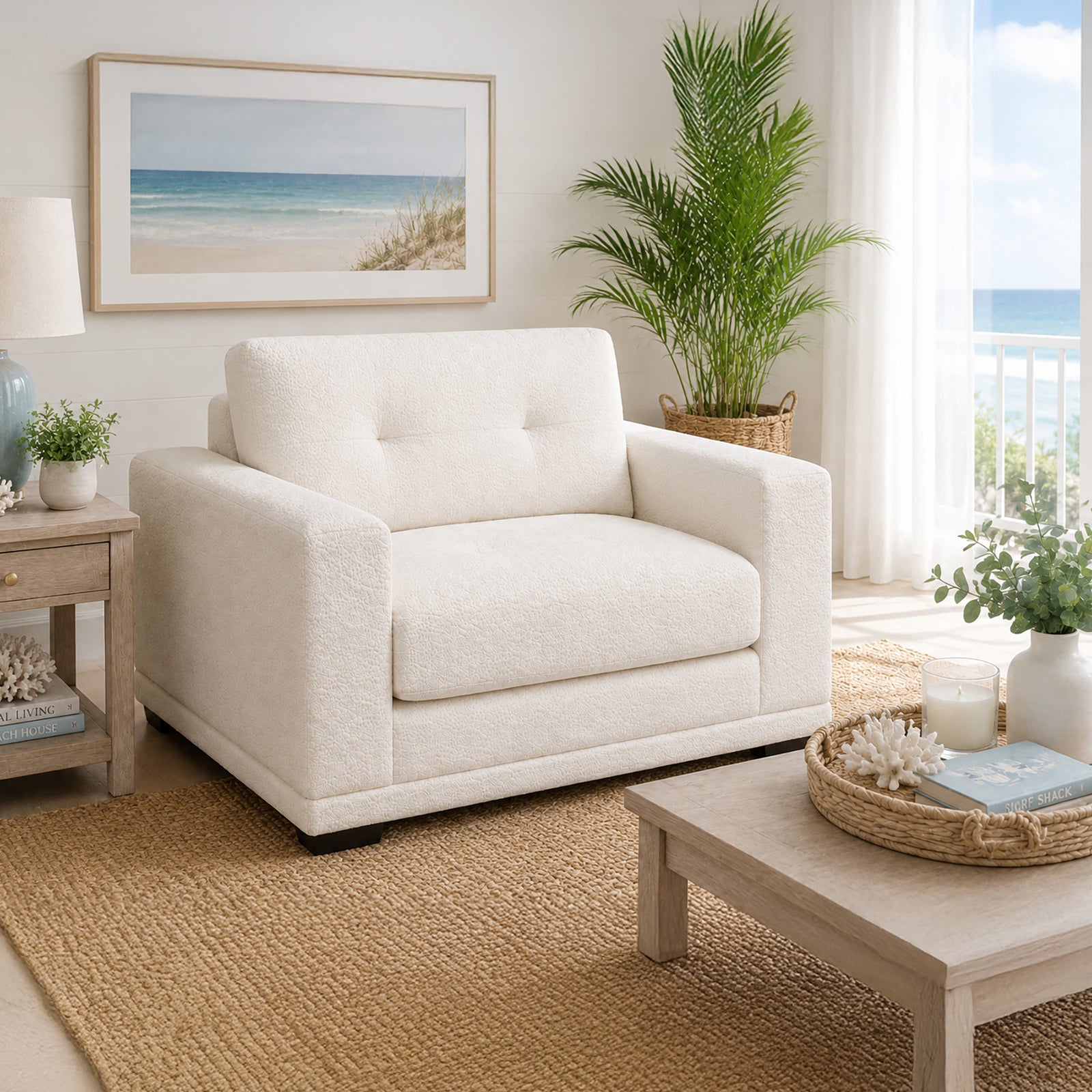 Adali Fabric Chair, Cream