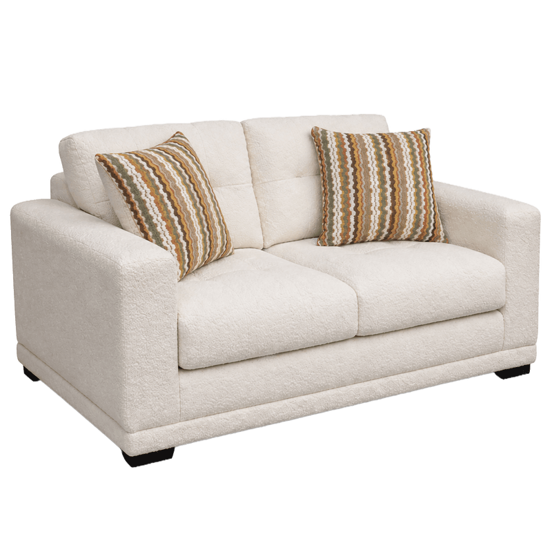 Adali Fabric Loveseat with Accent Cushions, Cream