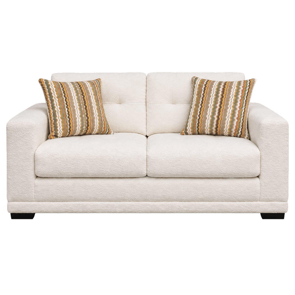 Adali Fabric Loveseat with Accent Cushions, Cream