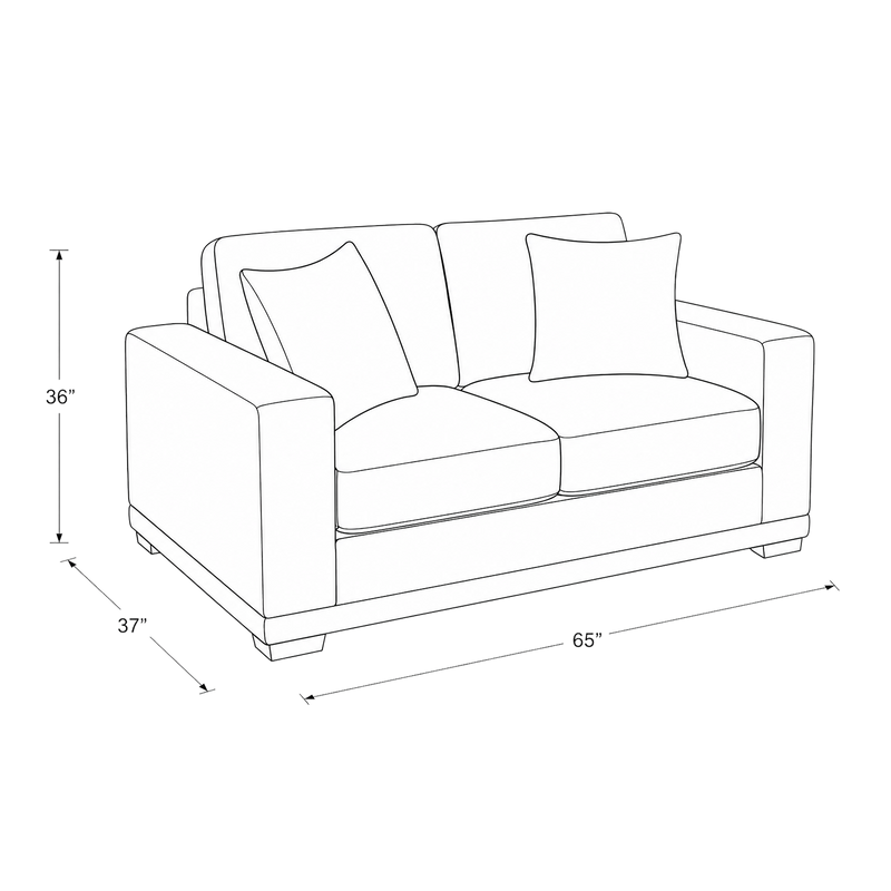 Adali Fabric Sofa, Loveseat & Chair Set with Accent Cushions, Cream