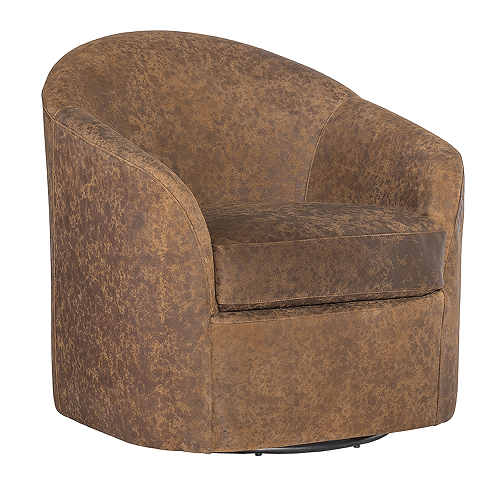 Agar Leather Swivel Chair, Brown