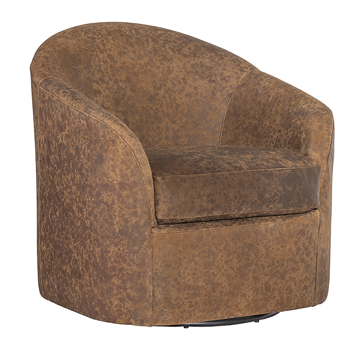 Agar Leather Swivel Chair, Brown - Coja