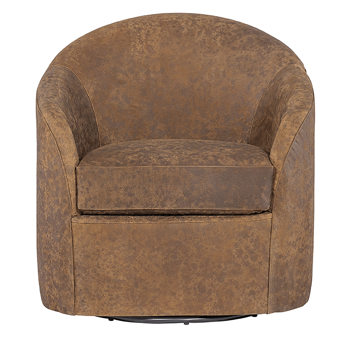 Agar Leather Swivel Chair, Brown - Coja