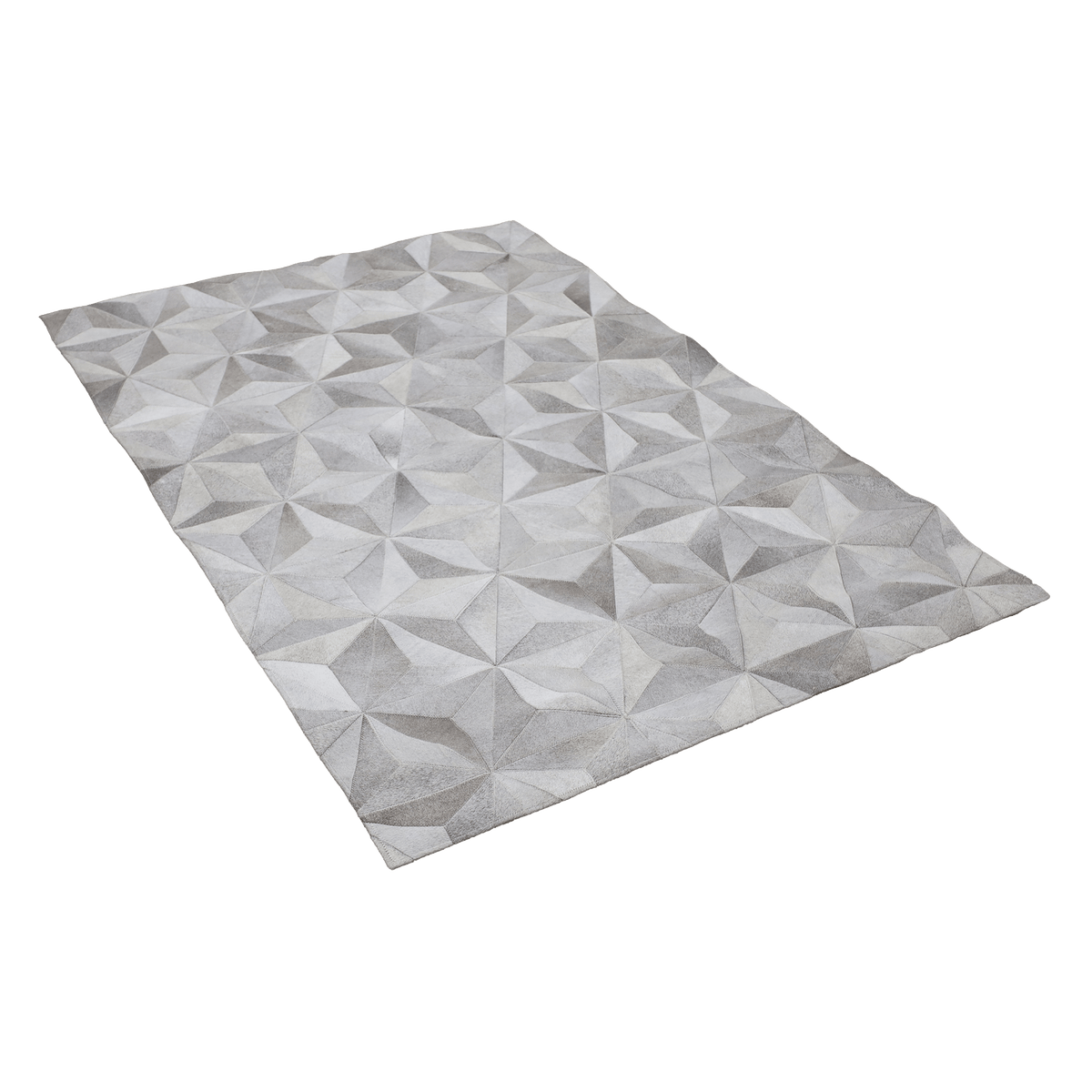 Agate Geometric Hair On Leather Rug, Rectangle 4&#39; x 6&#39; - Coja