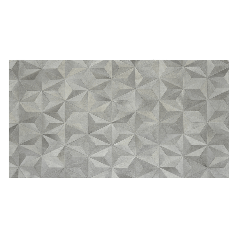 Agate Geometric Hair On Leather Rug, Rectangle 4' x 6' - Coja