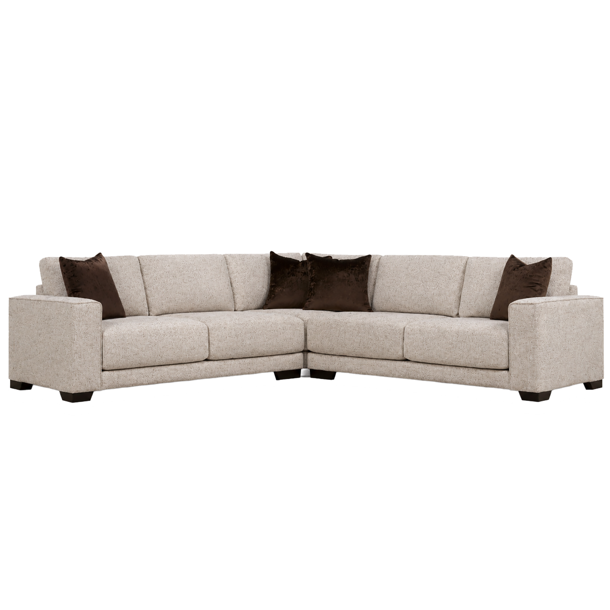 Alay Contemporary Fabric Sectional Sofa, Natural