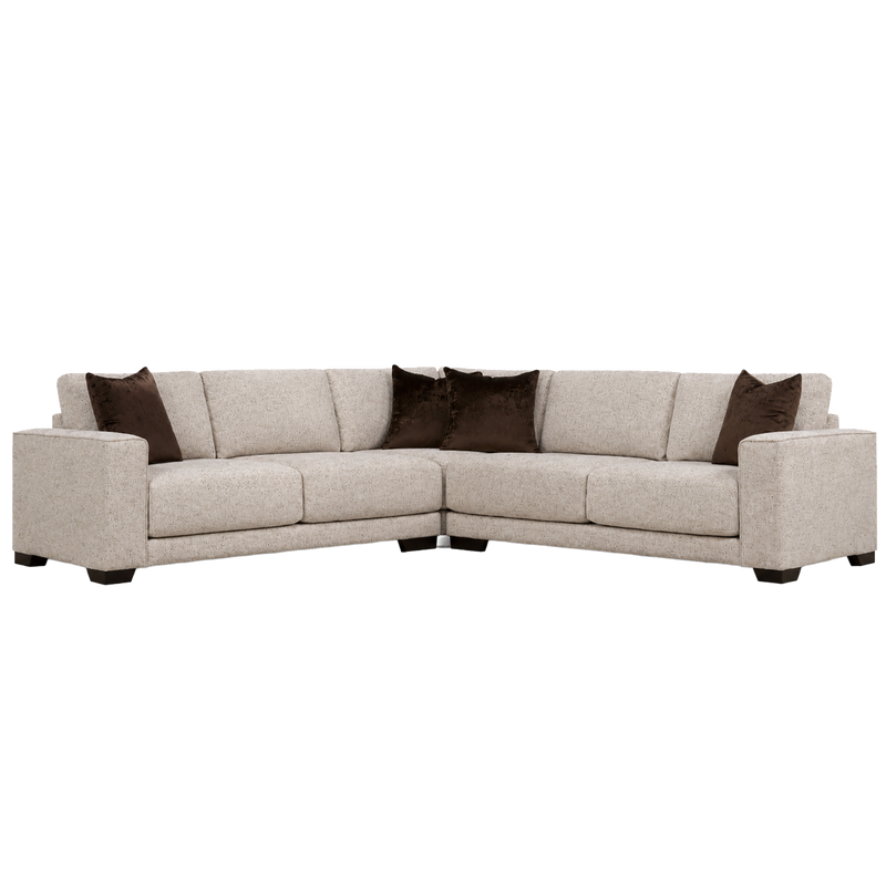 Alay Contemporary Fabric Sectional Sofa, Natural