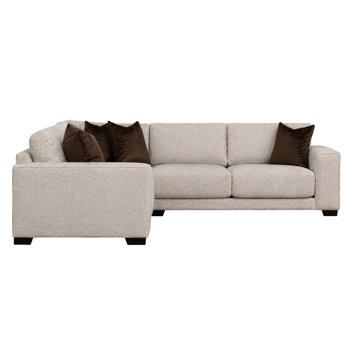 Alay Contemporary Fabric Sectional Sofa, Natural
