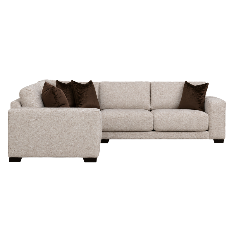 Alay Contemporary Fabric Sectional Sofa, Natural