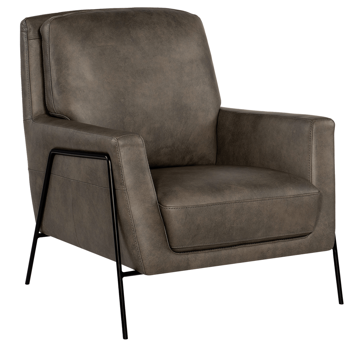 Aziel 30.5&quot; Wide Side Chair, Leather - Coja