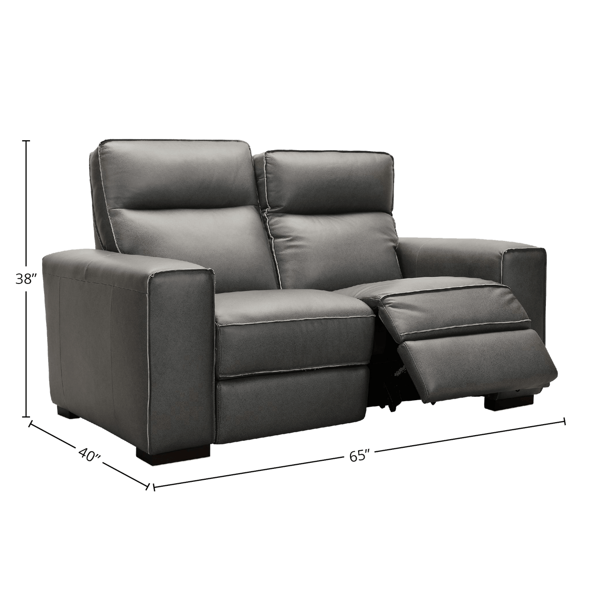 Baxlee 65&quot; Wide Upholstered Leather Loveseat, Gray - Coja