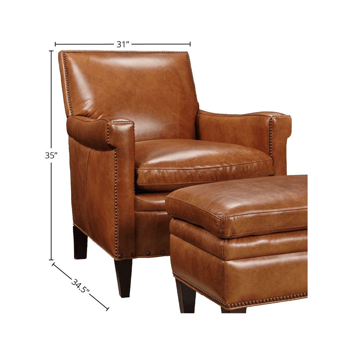 Blaise 31&quot; Wide Side Chair, Leather - Coja