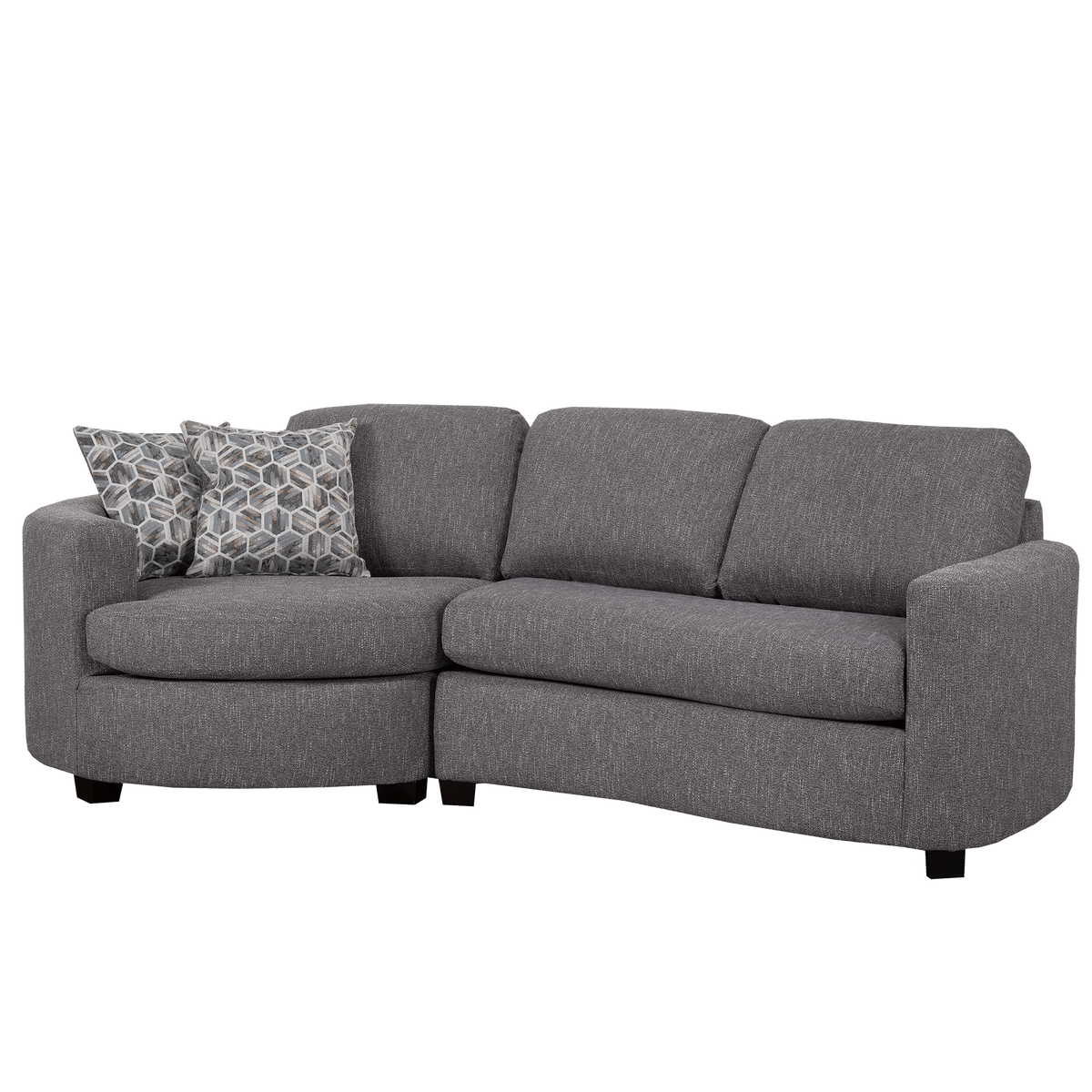 Ballica Chofa Cuddler Sectional, Charcoal