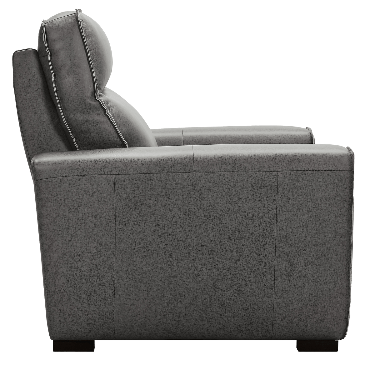 Baxlee Leather Power Recliner with Articulating Headrest, Leather, Gray - Coja