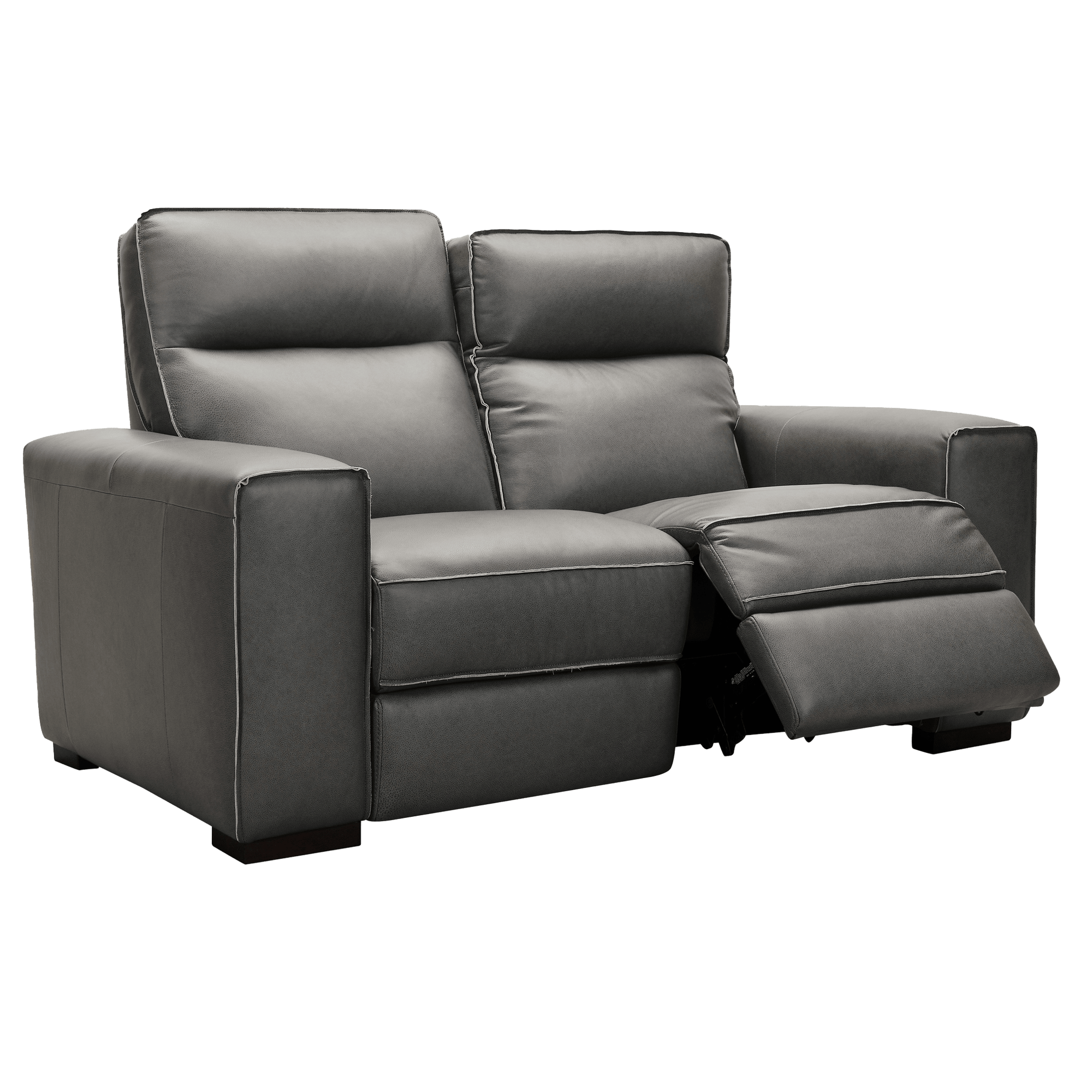 Baxlee 65" Wide Upholstered Leather Loveseat, Gray - Coja