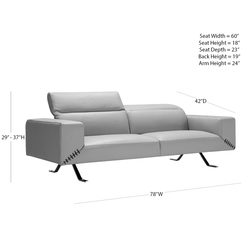 Bellissimo Modern Italian Leather Loveseat - Coja