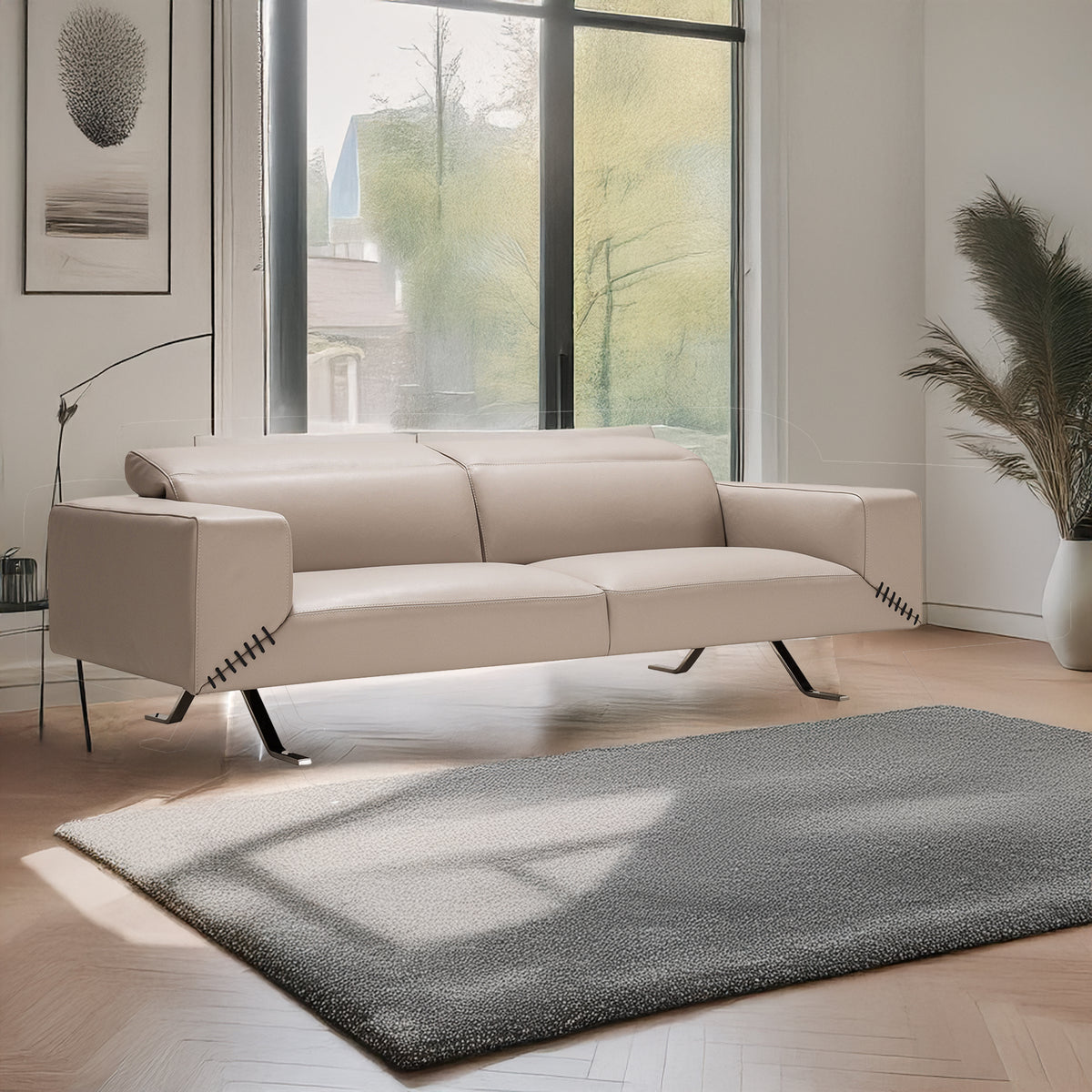 Bellissimo Modern Italian Leather Loveseat - Coja