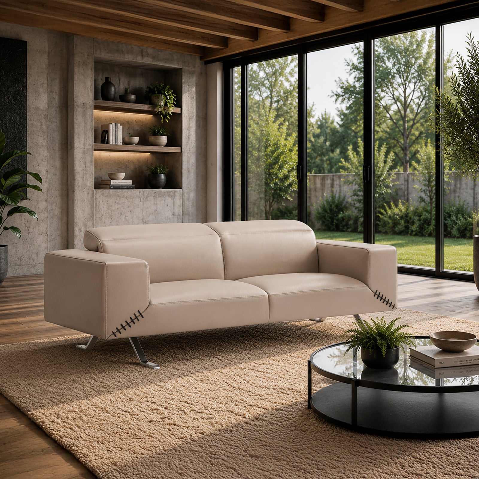 Bellissimo Modern Italian Leather Loveseat