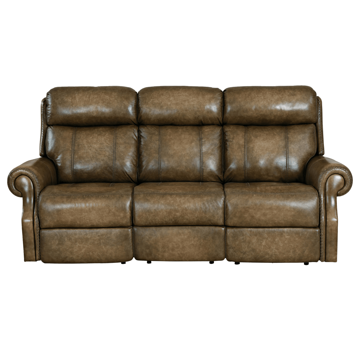 Belona 85&quot; Wide Upholstered Leather Sofa, Brown - Coja