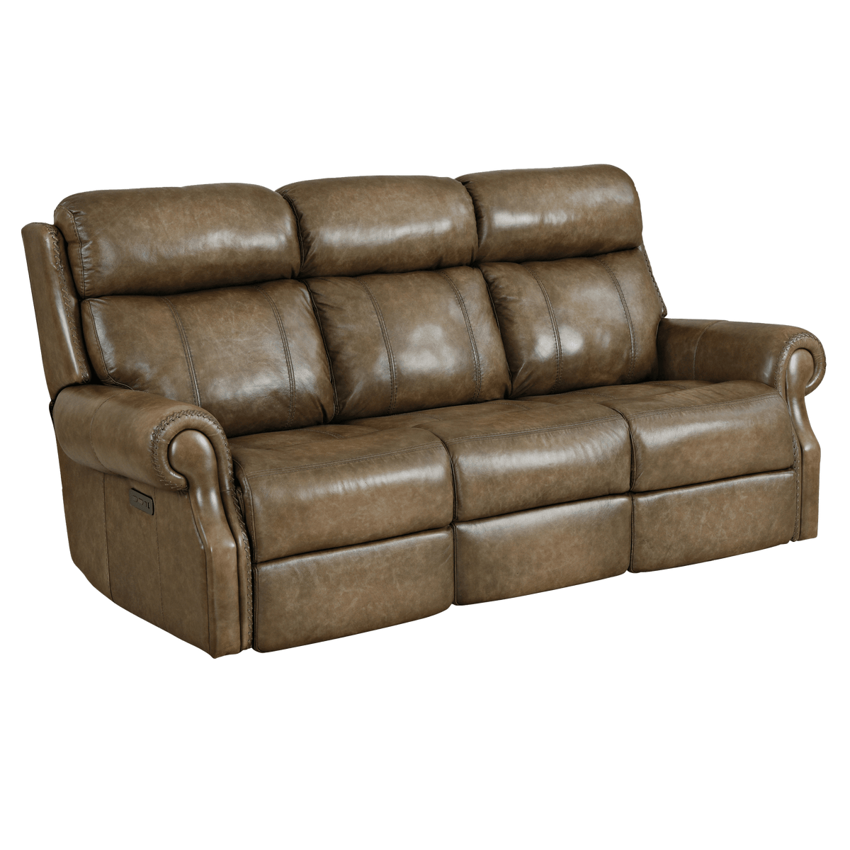 Belona 85&quot; Wide Upholstered Leather Sofa, Brown - Coja