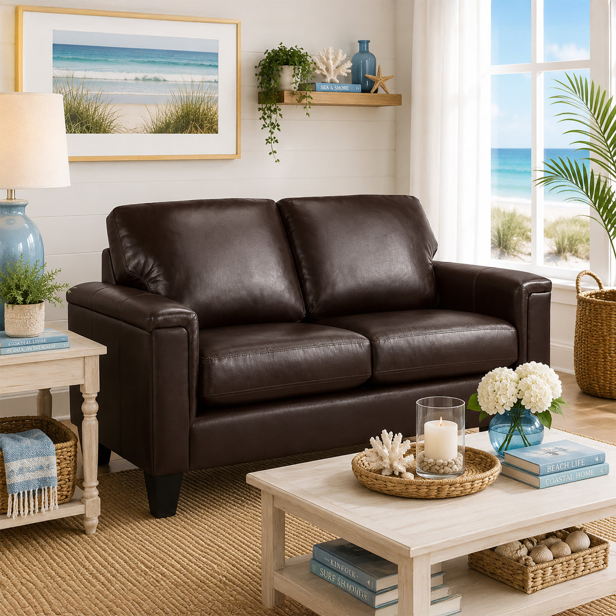 Benson Leather Loveseat - Coja