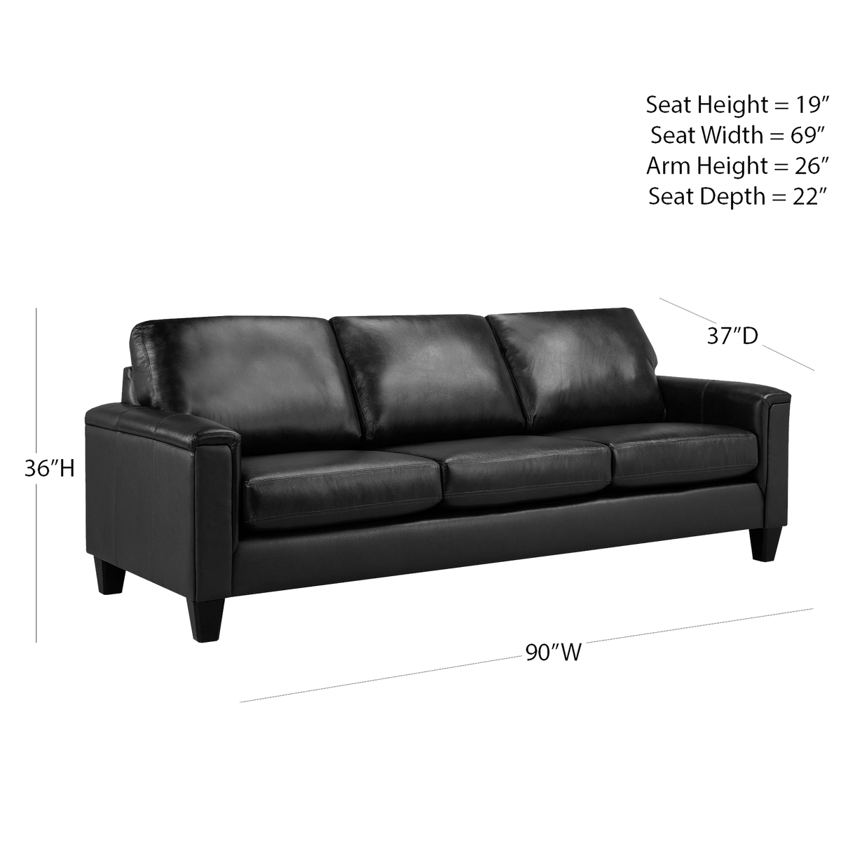 Benson Leather Sofa & Two Chair Set - Coja