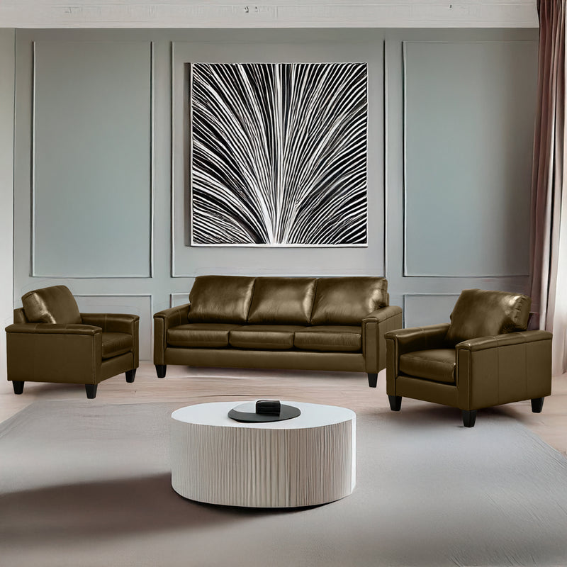 Benson Leather Sofa & Two Chair Set - Coja