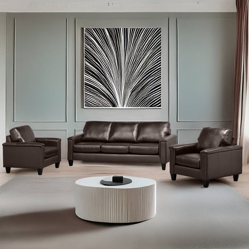 Benson Leather Sofa & Two Chair Set - Coja