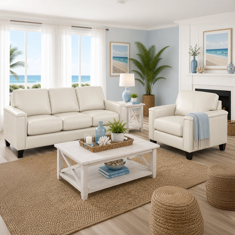 Benson Leather Sofa & Chair Set - Coja