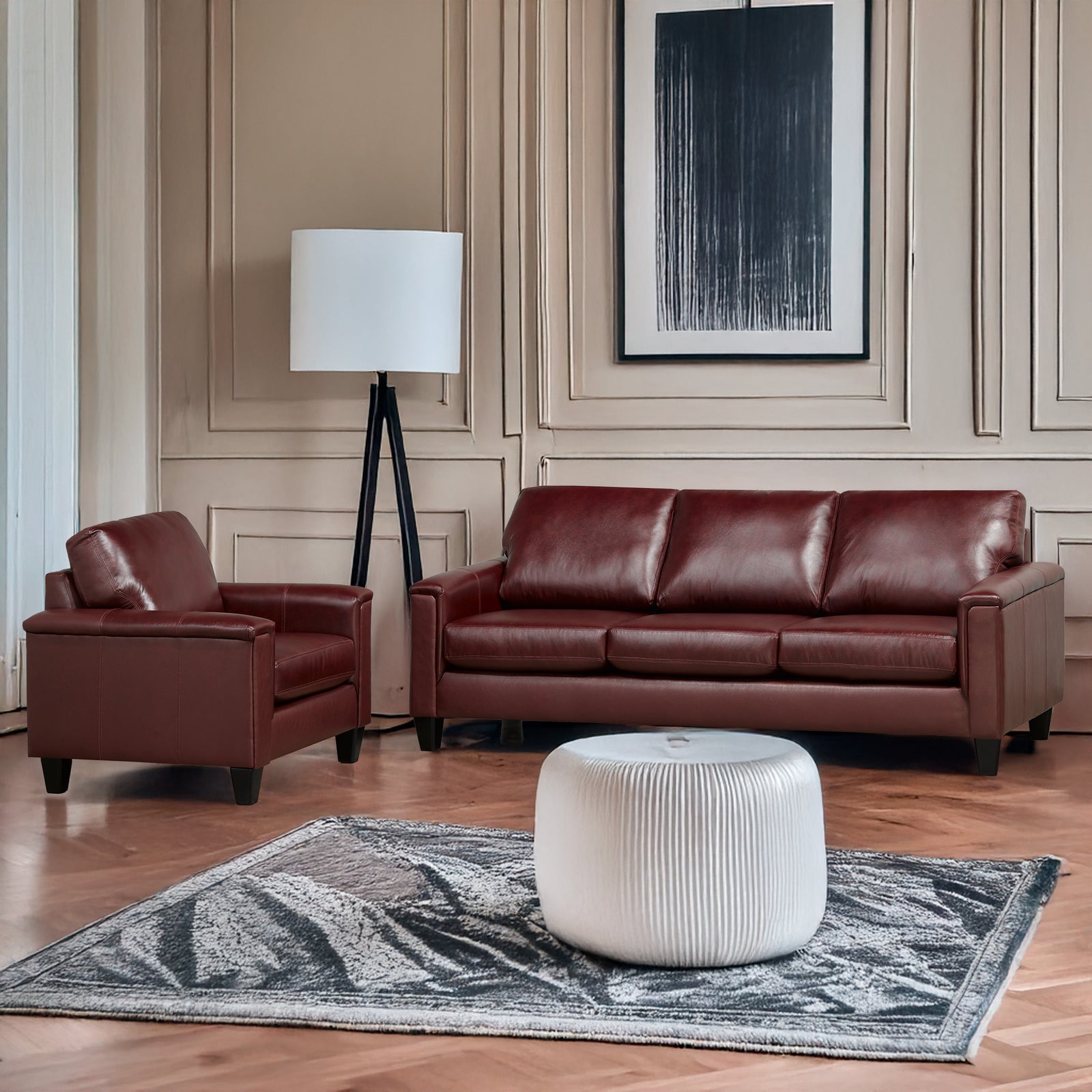 Benson Leather Sofa & Chair Set - Coja