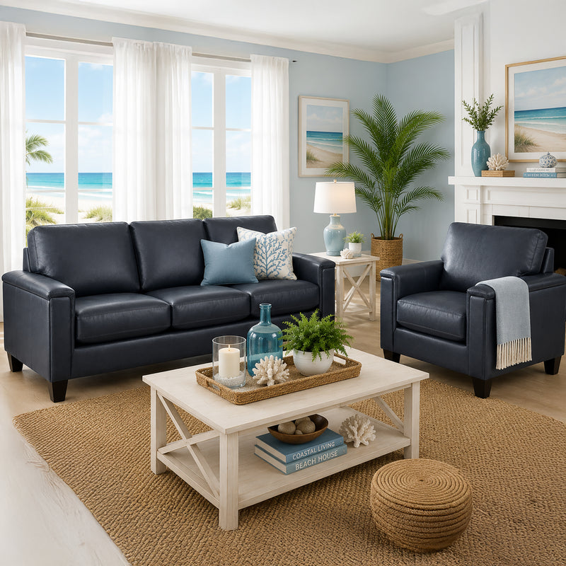Benson Leather Sofa & Chair Set - Coja